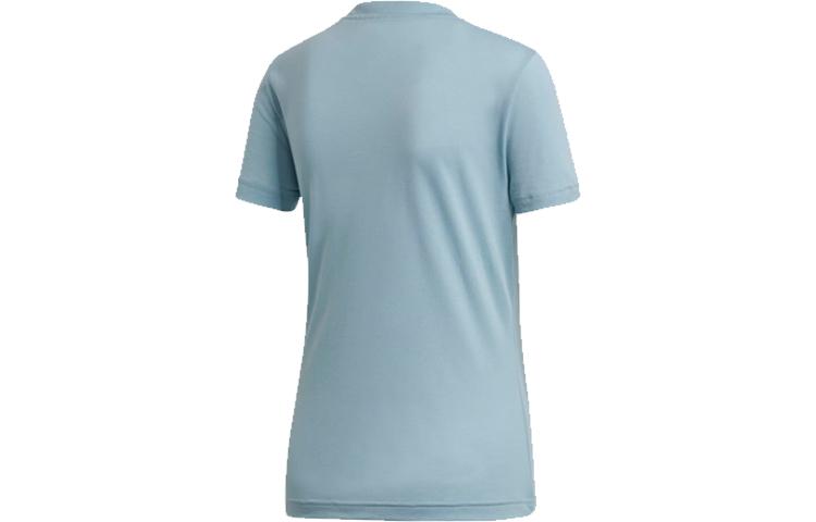 Adidas T Shirts Women's Blue Crew Neck Moderate Straight Fit DY7734