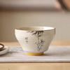 Plant Ash Ink Bamboo Large Master Cup Single Ceramic Household Tea Cup Tea Cup Tea Room Hospitality Cup Kung Fu Tea Set