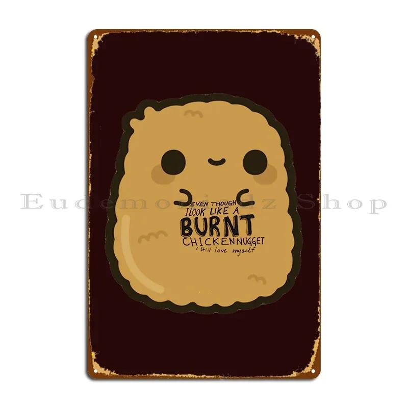 Burnt Chicken Nugget Metal Sign Poster Printing Painting Create Club Tin Sign Poster 20x30cm(7.8x11.8inch)