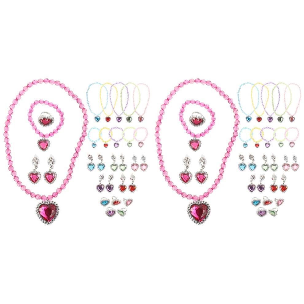2 Pieces Girls Jewellery Sets For Kids Dress Up Bracelets Necklace