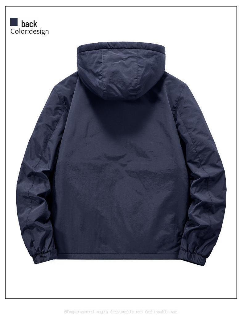 Męska wiatroszczelna kurtka górska z aksamitną podszewką – Pogrubiony zimowy płaszcz bawełniany