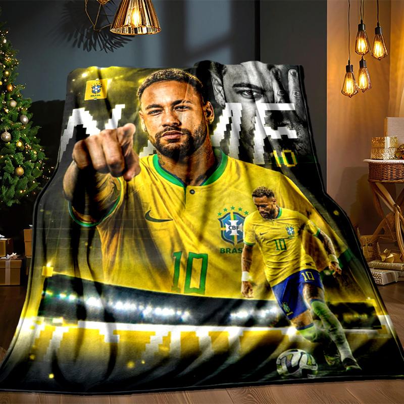 Coperta per Celebrazioni Neymar Coperta in Flanella da Esterno per Campeggio, Escursionismo, Feste in Giardino, Essenziale per Picnic, regalo per famiglia e amici