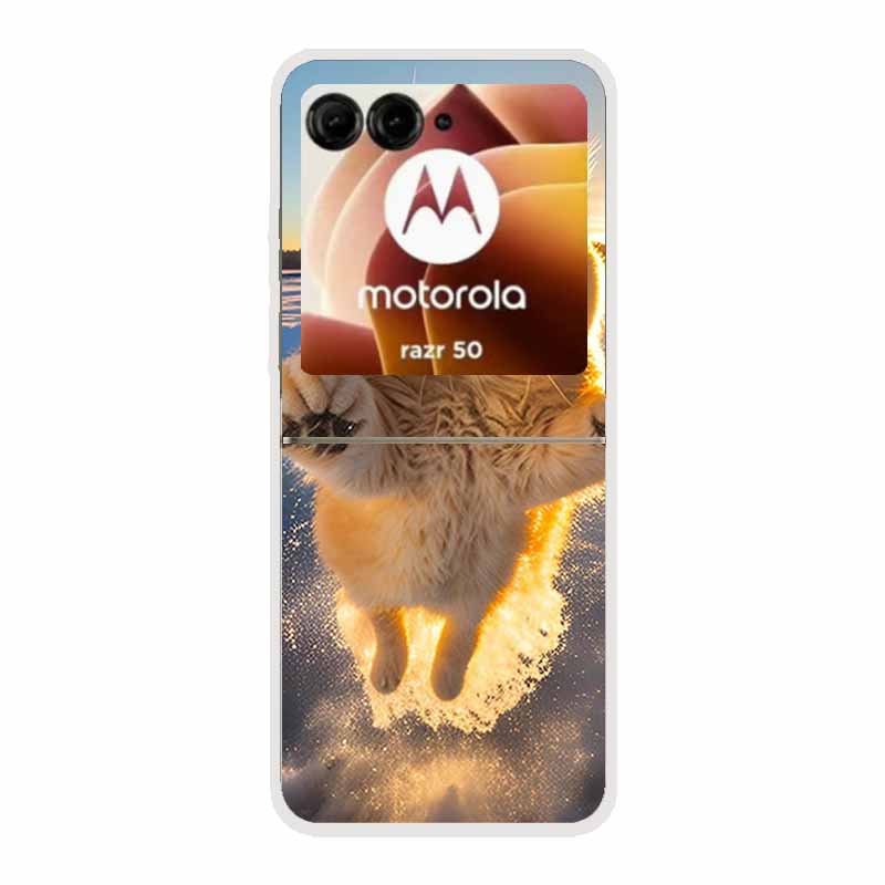 For Moto Razr 50 Case Clear Plastic Hard Painted Space Transparent Phone Covers for Motorola Razr 60 50 Coque Razr 2024 PC Cases