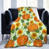 Fall Pumpkin Autumn Leaves Soft Throw Blanket Lightweight Flannel Fleece Blanket for Couch Bed Sofa