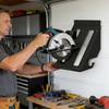 Universal Circular Saw Storage Rack Two Hole Design Compatible Multiple Saw Types Wall Mounted Metal Organizer