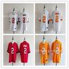 Maglia da Football NFL Tampa Bay Buccaneers EGBUKA 2 Arancione Bianco Rosso Stile Retro Cotone Abbigliamento per Fan Sportivi