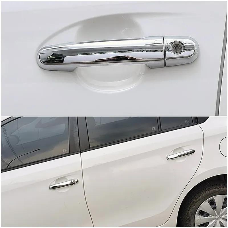 Car Upgrade Decoration Chrome Silver Door Handle Cover For Toyota Vios 2007-2013 Cars Accessories Exterior Styling
