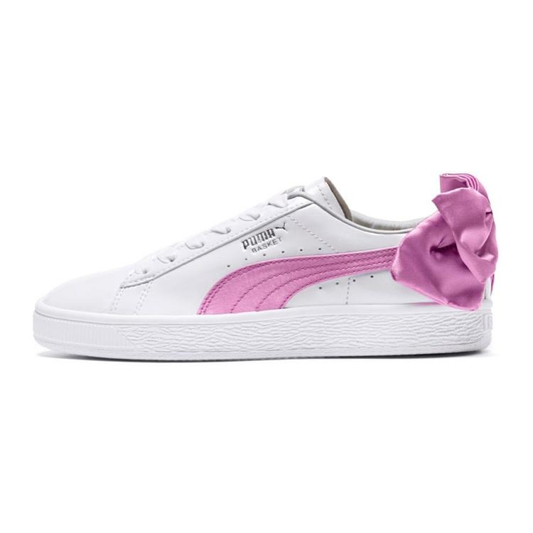 (GS) PUMA Basket Bow Patent White Orchid Kids 367621-02 EU 38