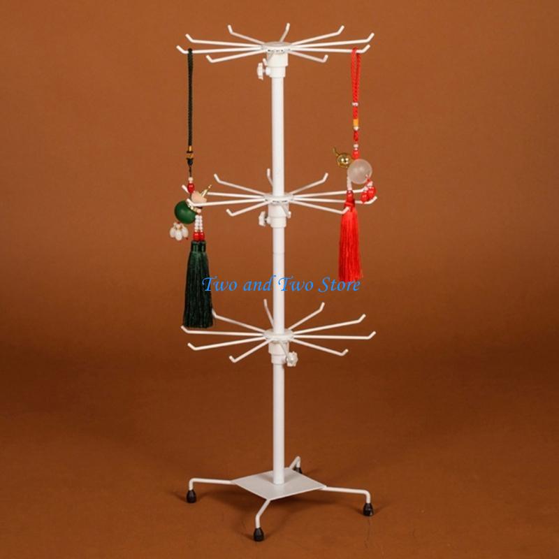 HX6F Three Layer Display Stand Scarves Hats Holder Socks Jewelry Rack Alloy Texture Jewelry Holder for Retail and Home Use