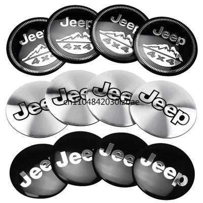 For Compass Renegade Wrangler JK Patriot Grand Cherokee Rubicon Patriot 4pcs 56mm Car Wheel Center Cover Sticker Hub Cap