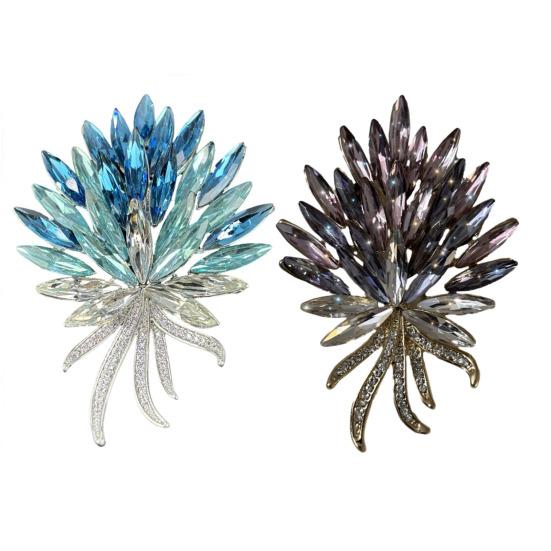 Brooch Irregular Wheat Design Sparkling Rhinestones Zinc Alloy Lapel Pin Sweaters Collars Hats Bags Coats Scarves Badge Versatile Accessory