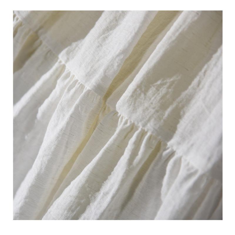 The New Literary Skirt Women's High-waisted Temperament Fairy A-line Three-layer Slim Midi Skirt