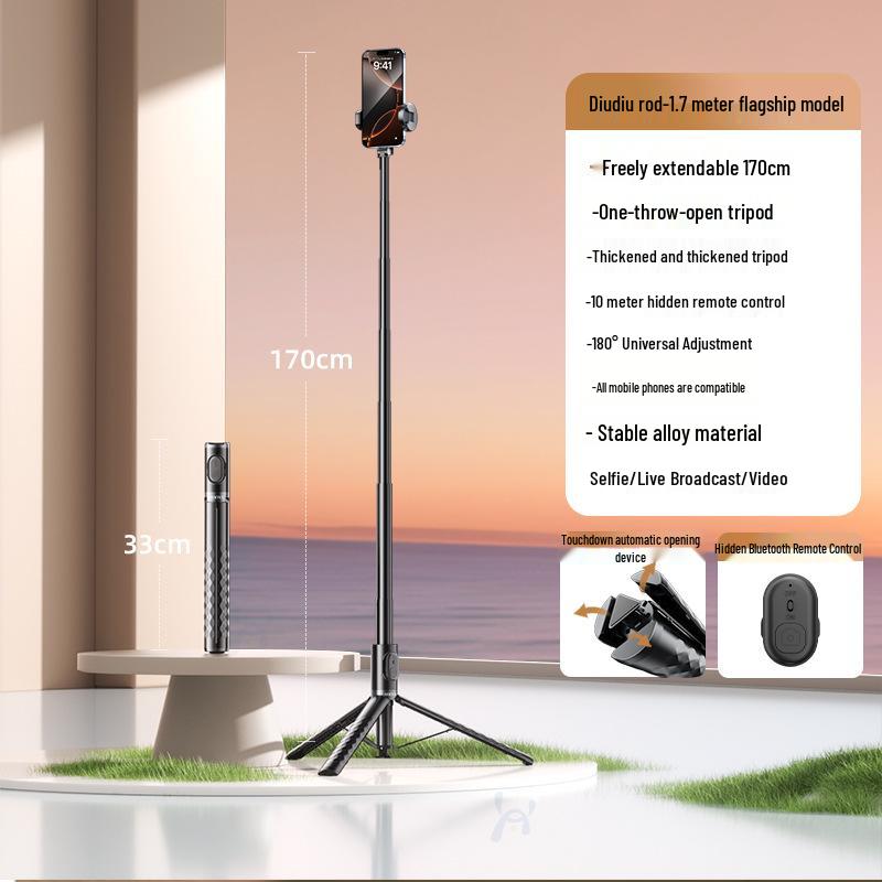 Universal Foldable Selfie Stick & Tripod: Portable Handheld Stand