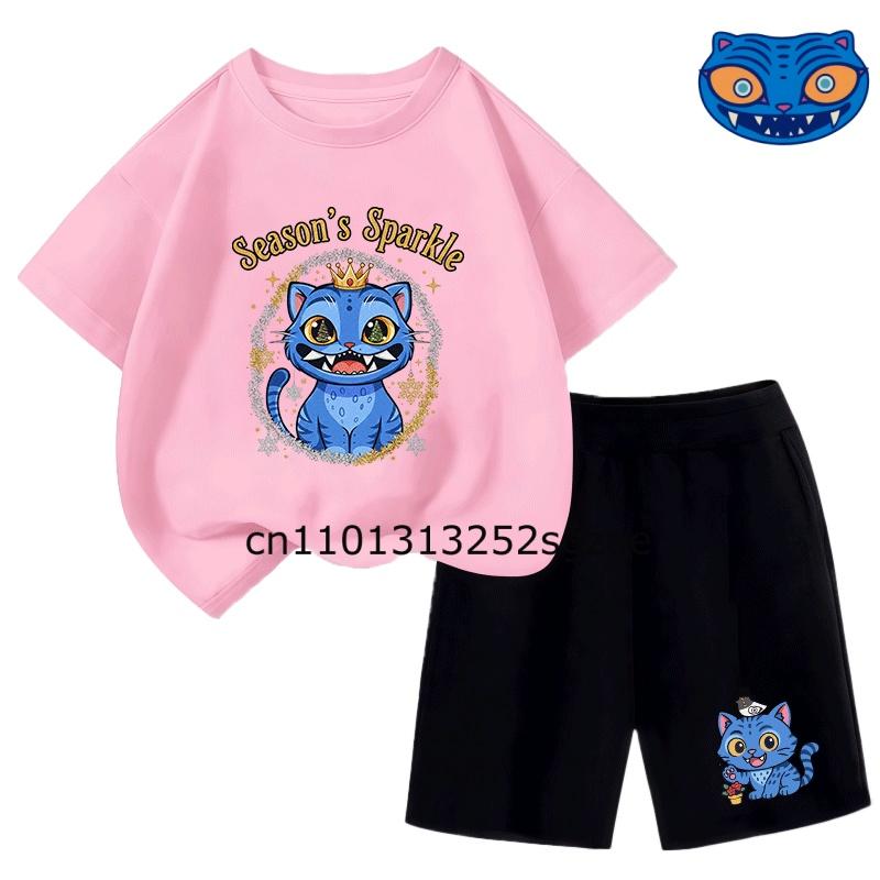 Kpop Demon Hunter 2026 Summer T-shirt Set: Cute Cartoon Style Outfits for Stylish Boys & Girls, Great as a Special Birthday Gift