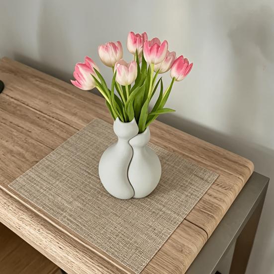 3D-gedruckte Katzenvase, Minimalistische nordische Stil Blumenarrangement Vase, Umarmende Katze Blumenvase, Dekorative Katzenpaar Vase Haus Büro Geschenk