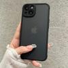 Luxury Matte Black Phone Case For iPhone 12 13 14 15 16 17 Pro Max Plus Air Transparent Shockproof Bumper Back Cases Cover