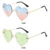 Metal Halloween Glasses Frameless Gradient Heart Shades Lightning Heart Sunglasses  for Women & Men