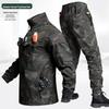 Men's Camouflage Workwear Set: Elastic, Anti-Scald, Wear-Resistant for Spring/Autumn - Ideal for Auto Repair & Welding.