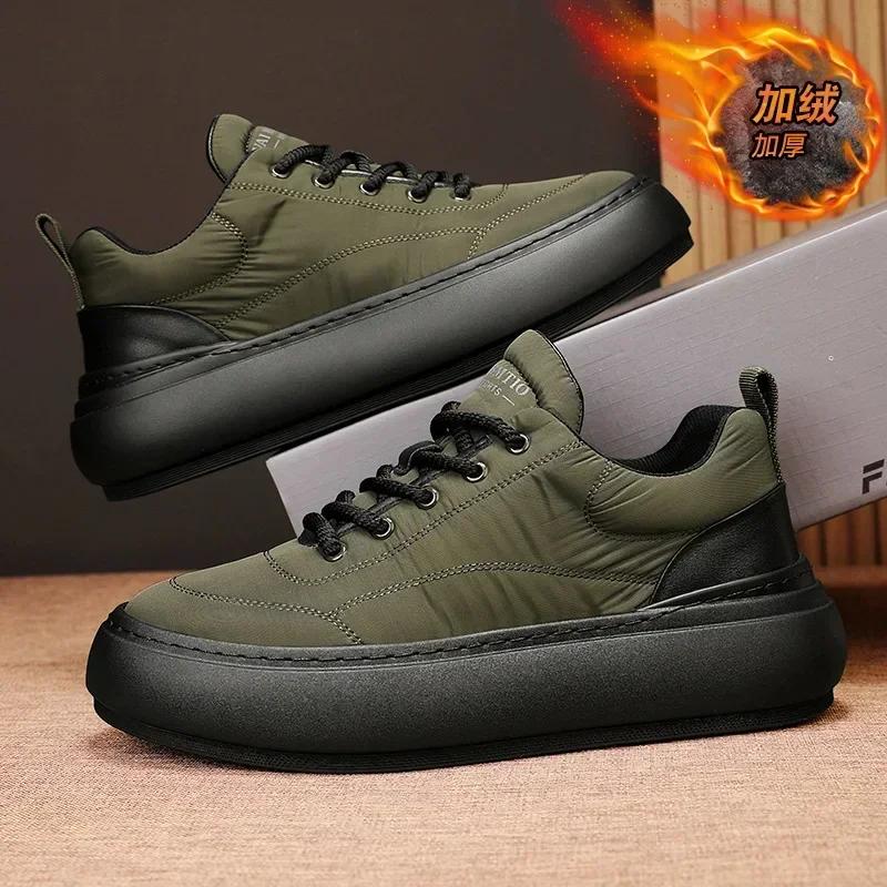 Men Fashion Waterproof Snow Cotton Shoes Winter New Soft Sole Vulcanized Warm Shoes with Plush Man Shoes Zapatillas Hombre