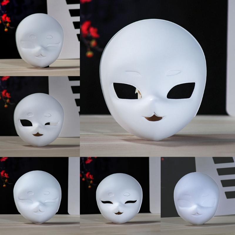 Plastikmaske Handbemalte Maske Unbemalte Maskerade-Maske Leere Bemalbare Maske für Kind Erwachsener Halloween-Kostüm
