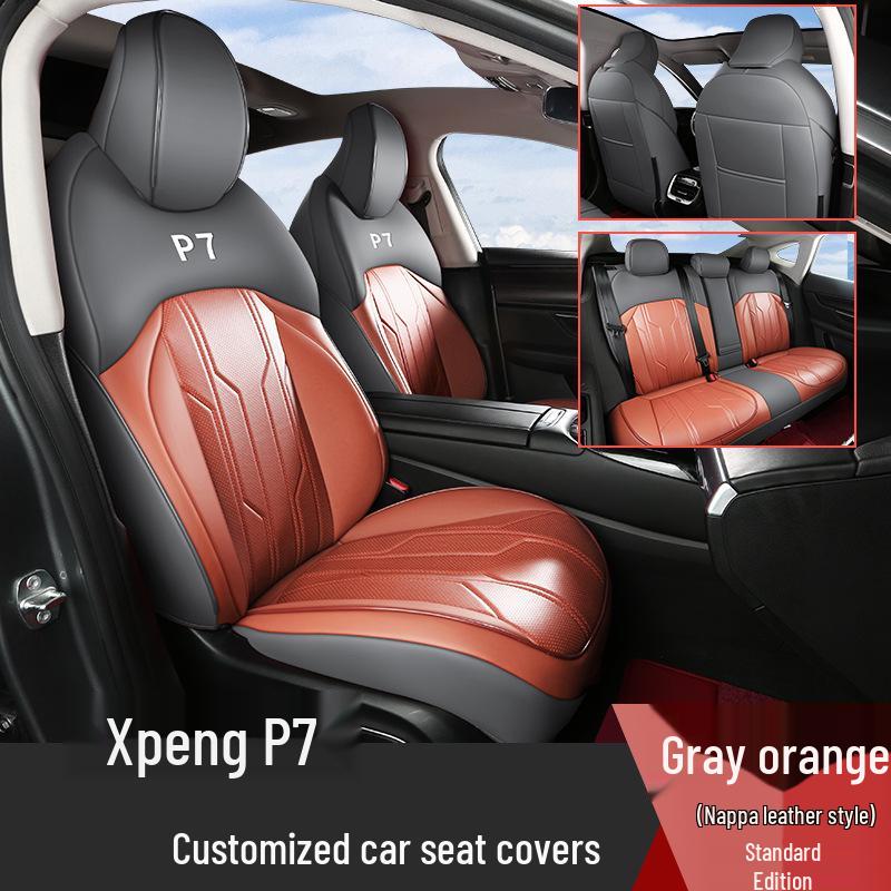 Xiaopeng P7 Five-Seater Full Coverage Leather Seat Cushion, Wear-Resistant and Suitable for All Seasons