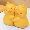 1 წყვილი Hug Duck Book End Cartoon მოცურების საწინააღმდეგო Heavy Duty Resin Craft Home Office Desktop Book Stopper Holder ცხოველთა ორნამენტი ფიგურა ფიგურა ქანდაკება