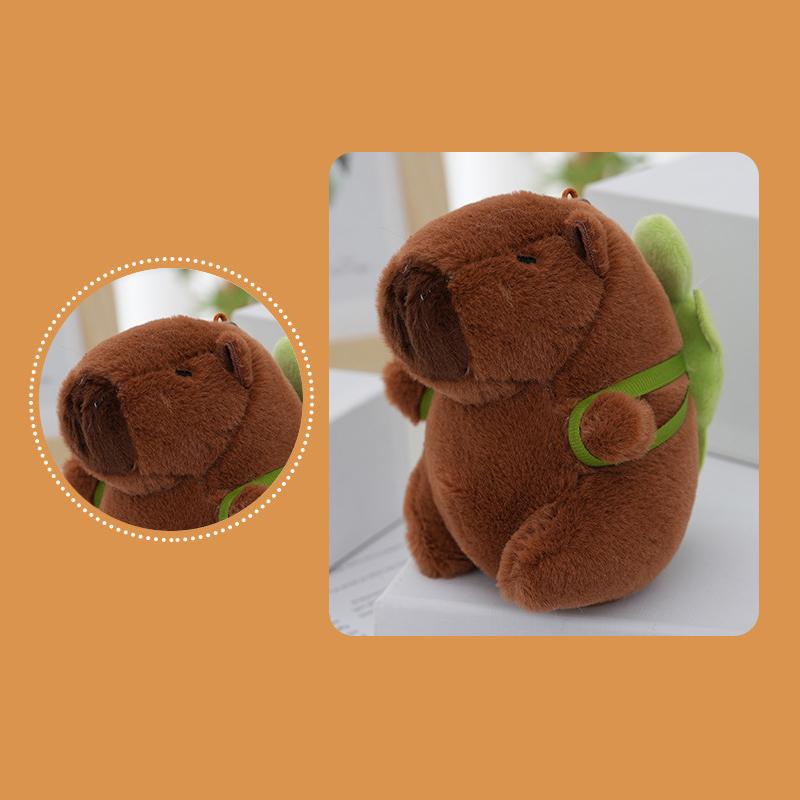 Cute Plush Capybara Keychain Cartoon Animals Toy Stuffed Soft Doll Plush Gift Kid Toys Doll Bag Hanging Ornaments Car Pendant