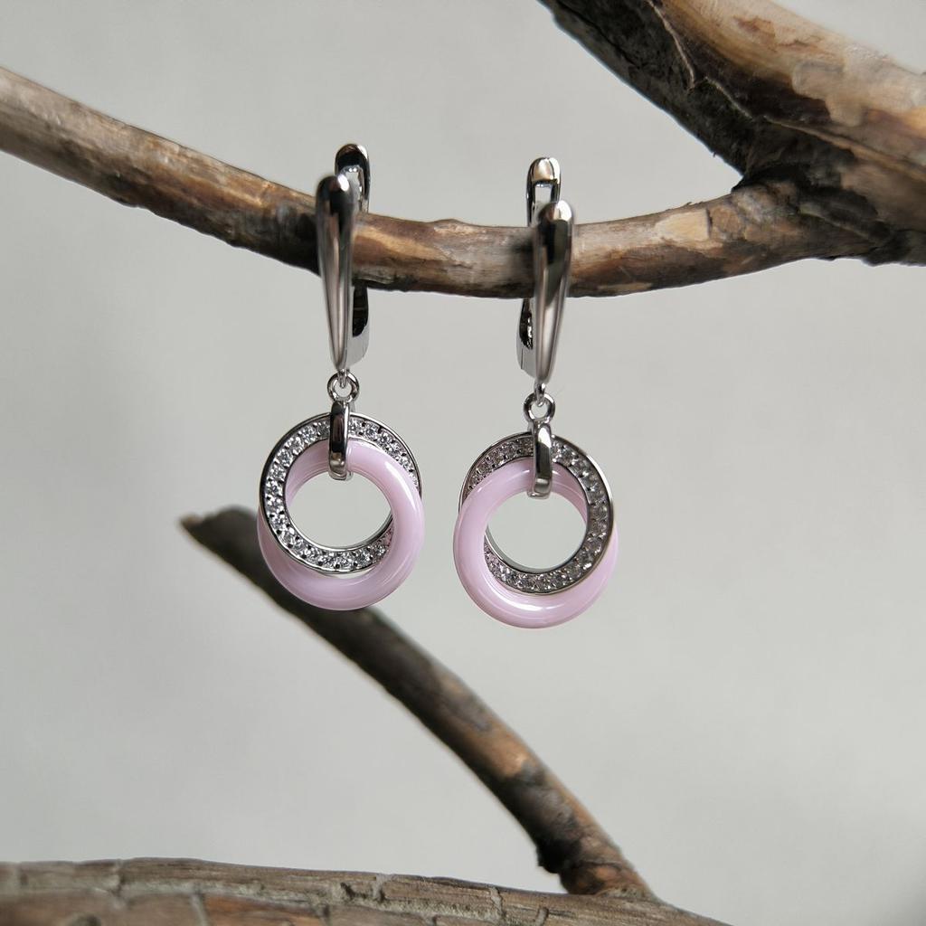 Silver Earrings with Ceramics (60002336)