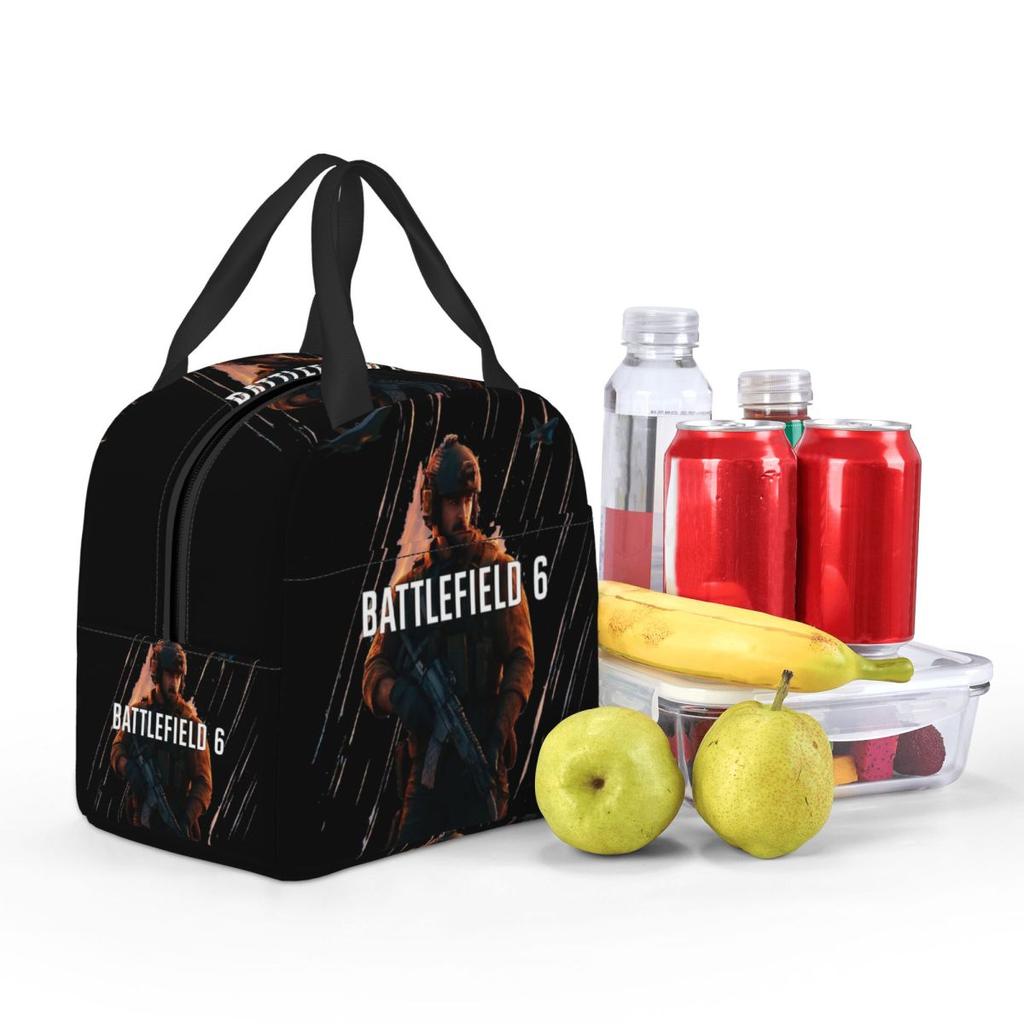 Battlefield 6 Funny Games BF6 Merch Insulated Lunch Bag For Outdoor Food Storage Bag Leakproof Thermal Cooler Bento Box