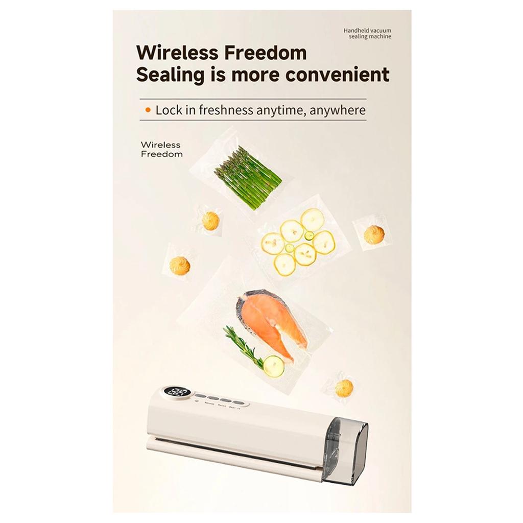 New Vacuum Sealer Digital Display Strong Suction Easy to Use Multi-Purpose Heat Sealer Rechargeable Food Bag Sealer