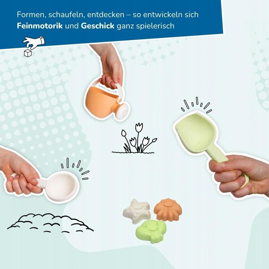 Eco Sandbox Set with Watering Can for the Beach Sandbox for Toddlers 7 Pcs