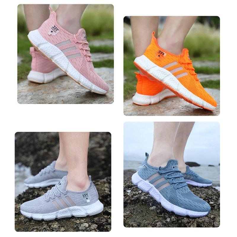 Plus Size Shoes Seventeen Color Couple Popcorn Bottom Men's Shoes Breathable Mesh Peplum Casual Flyweave Sneakers