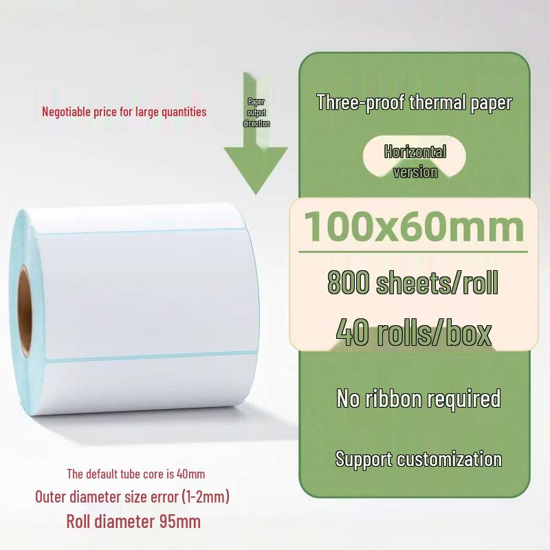 Samoprzylepne etykiety termiczne na kody kreskowe 100×150 mm - Trwałe i wodoodporne do logistyki