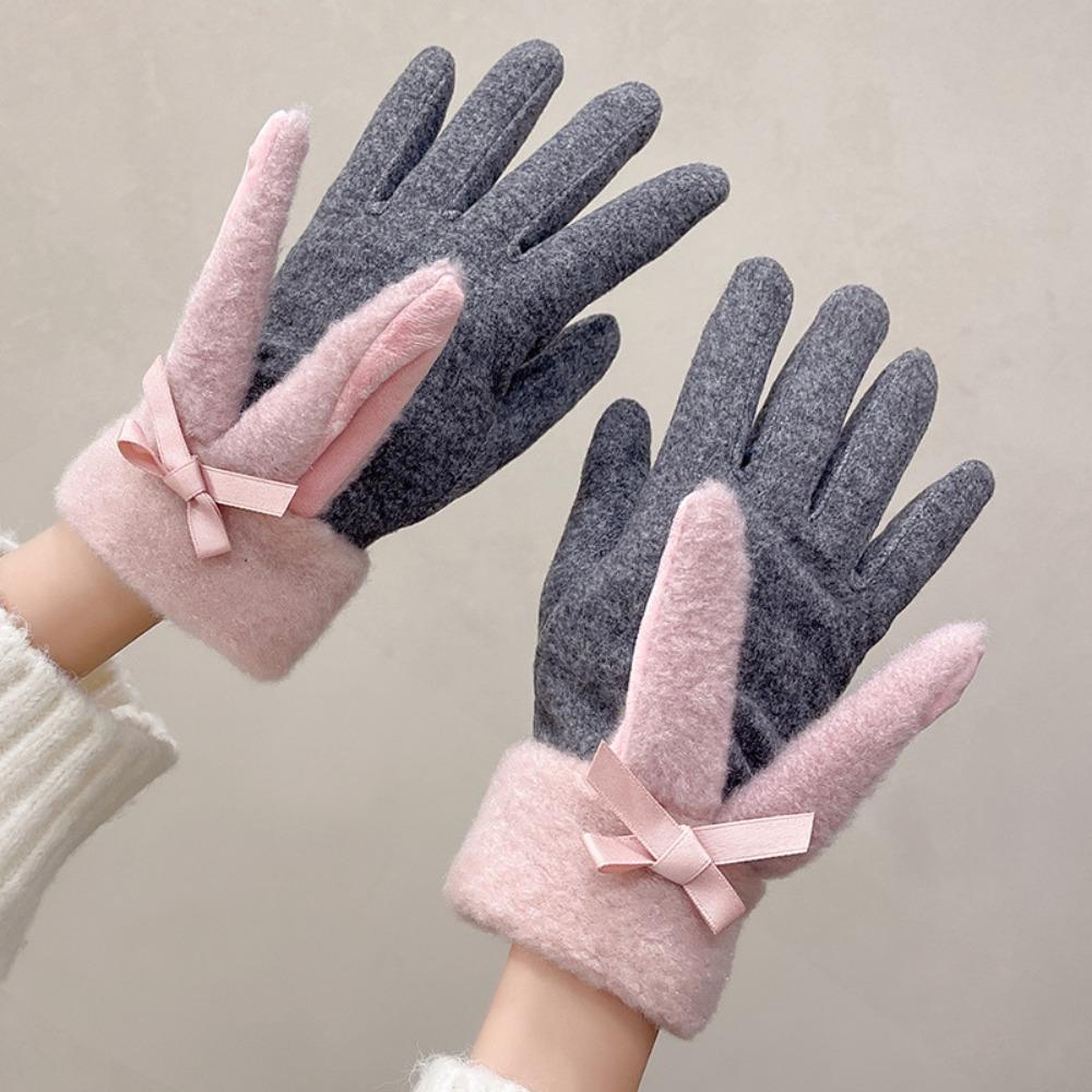 Warm gloves women's winter velvet thickened suede autumn and winter cold touch screen new cycling skiing gloves
