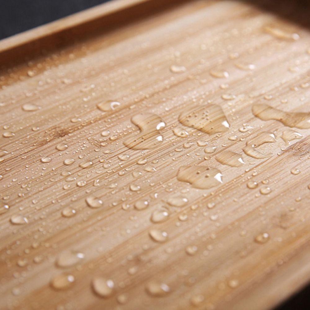 1ks Obdélníkový kulatý bambusový tác Talíře na ovocné svačinky pro držení čajového ovoce a grilovaného chleba