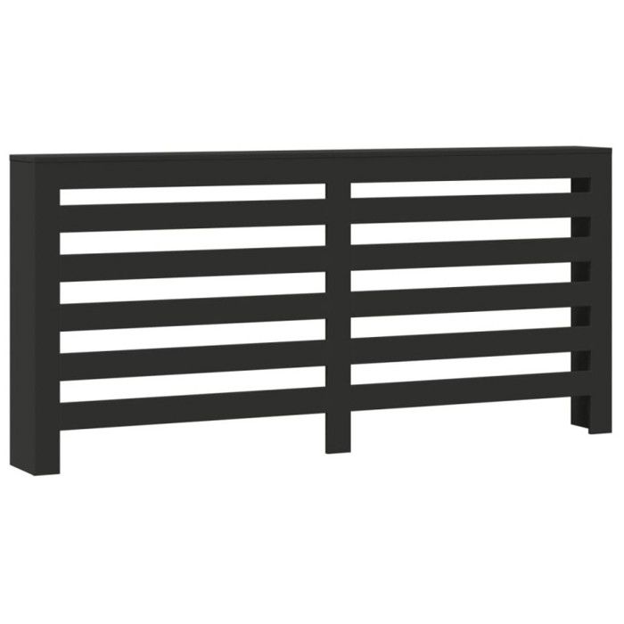 VidaXL Black Radiator Cover 175x20x82 Cm Engineered Wood, Radiator Cap, Top Radiator Cover, Profile Radiator 852709