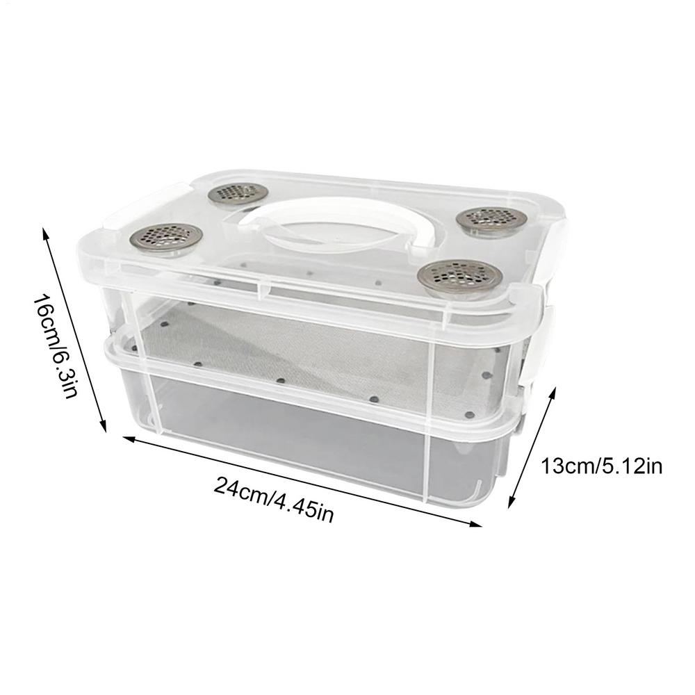 

Mealworm Breeding Box Transparent Corn Worm Feeding Farm Bins Mealworm Farm For Bearded Dragon Birds Chickens Frogs Lizards чистый