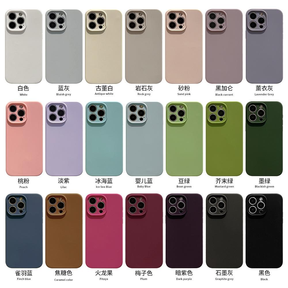 Liquid Silicone 14pro Max for Iphone14 Mobile Phone Case Apple 13 Solid Color 12/11 Premium 14plus