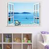 Window Decal WALL STICKER Home Decor Exotic Beach View Art Wallpaper Mural