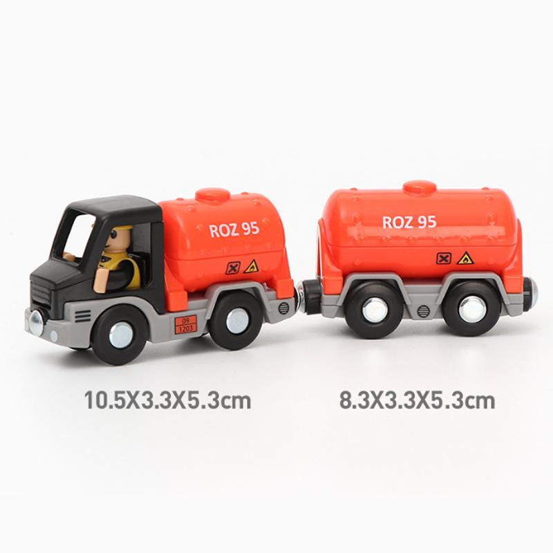 Plastic Inertial Police Car Engineering Vehicle Trailer Compatible with Wooden Thomas Train Track Toy