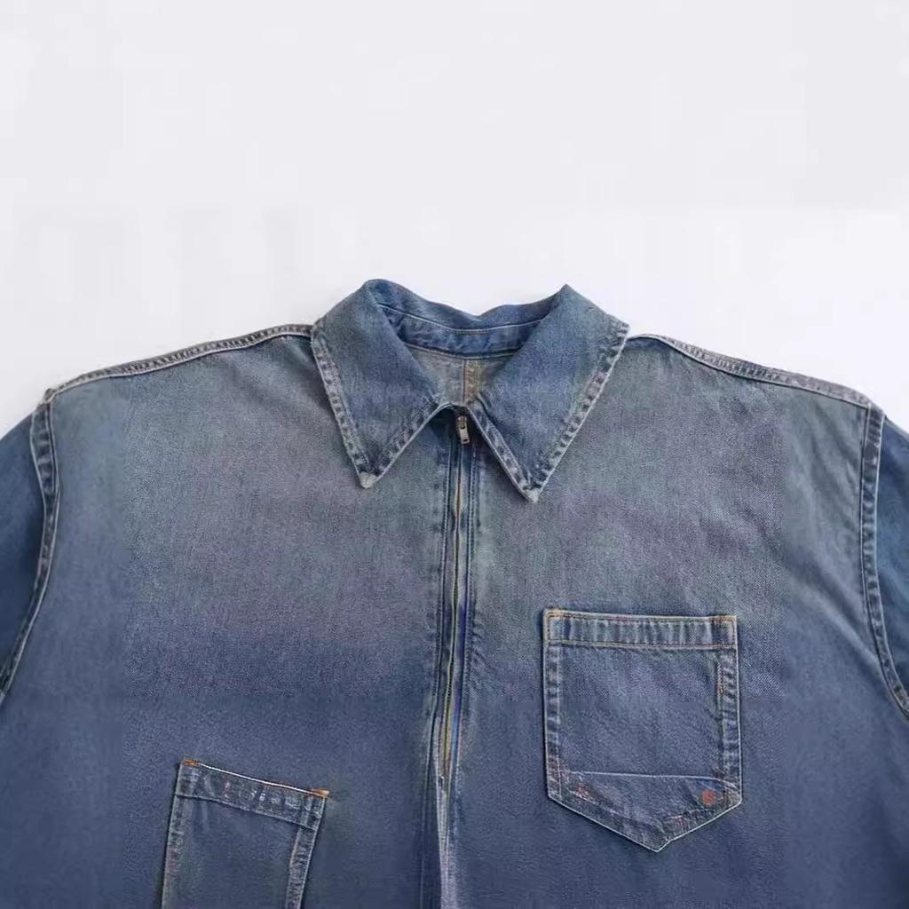 New Women's Clothing Simple Fashion Versatile Style Lapel Loose Denim Dress