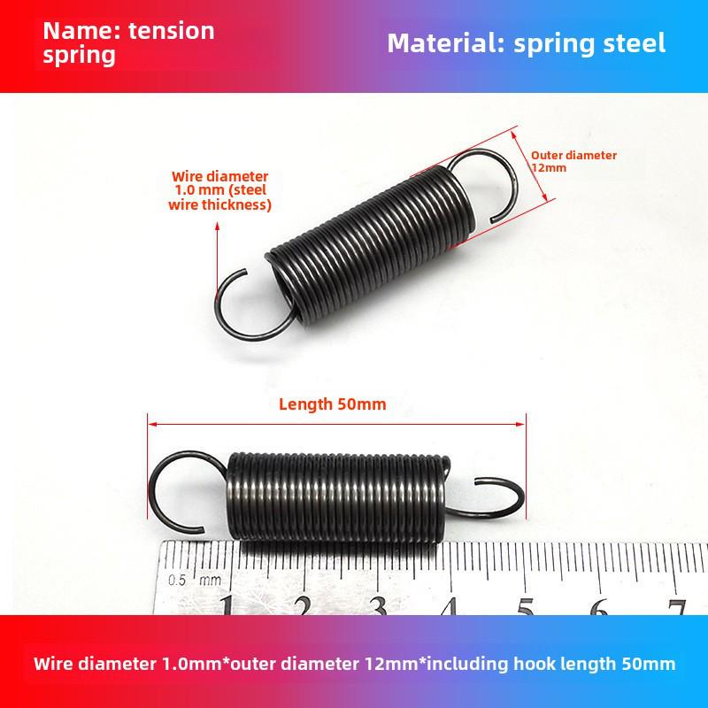 1.0mm Yellow Spring Steel Tension Spring with Hook Clamp for Mop Brake Binding Machine