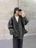 2025 Black Mid-Length Wool Knit Cardigan for Women - High-End Autumn/Winter Outerwear