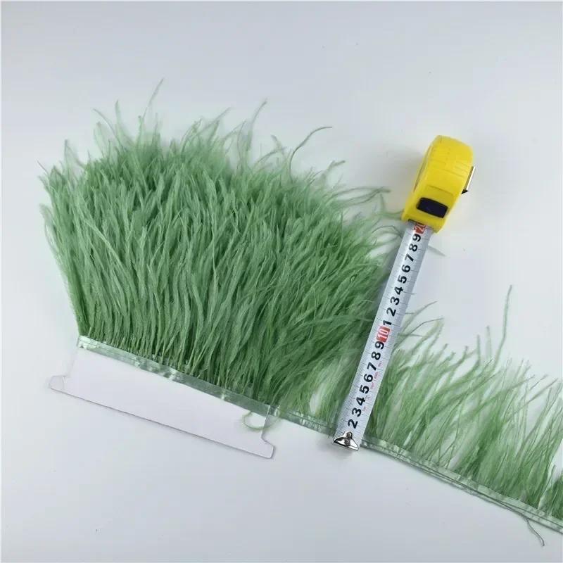 Pluma1Metro Plumas de Avestruz de Colores sobre Cinta Fleco Borla Adorno Cinta 10-15cm 4-6" Adornos de Plumas Blancas Decoración para Decoración de Ropa