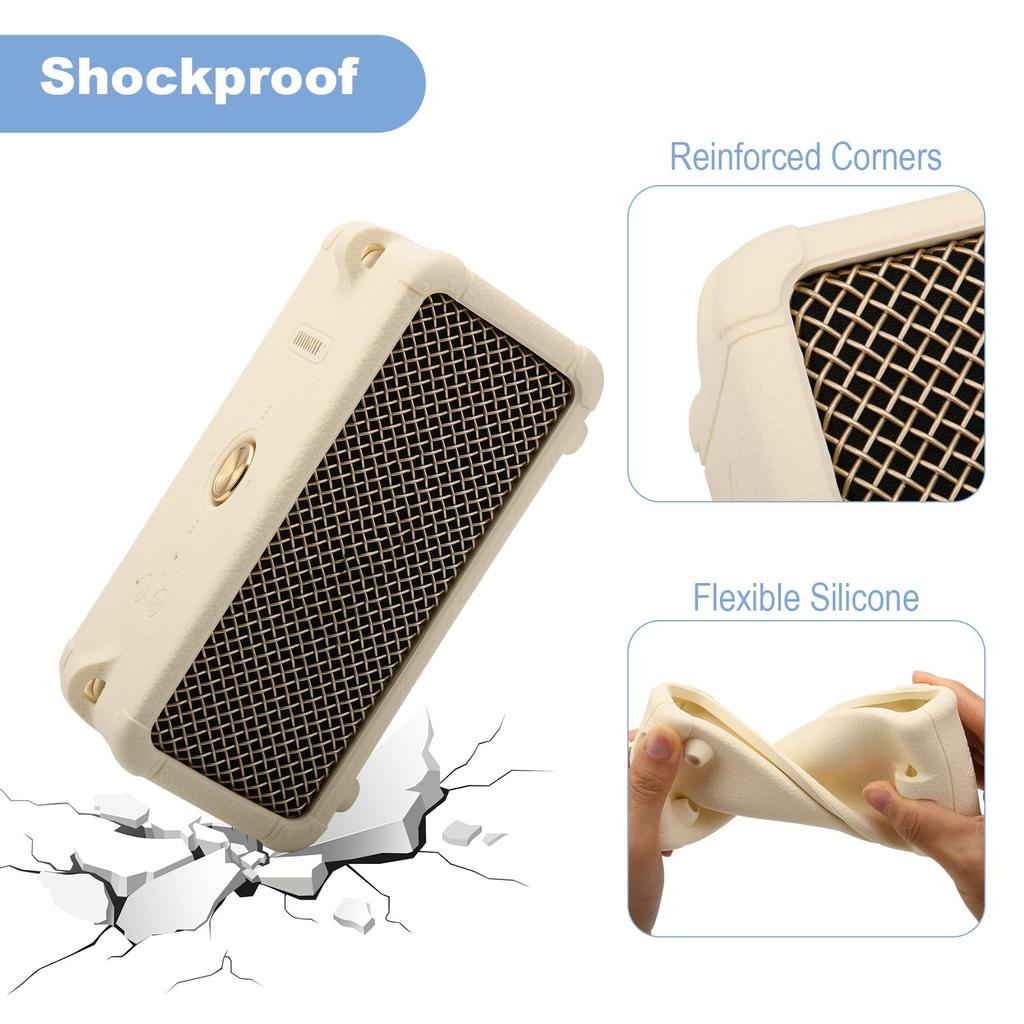Speaker Protective Cover Anti-Scratch Silicone Portable Shell Shockproof Speaker Cover for Marshall Emberton III Speaker