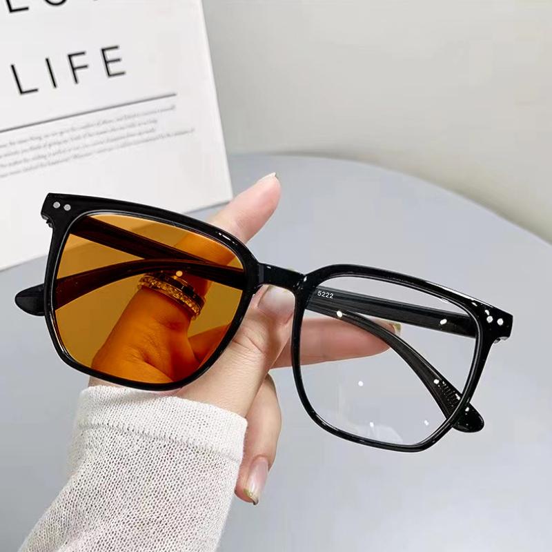 Pochromic Myopia Glasses Man Woman Square Anti Blue Light Ultra-lights Prescription Eyeglasses Minus Diopters 0 To -6.0