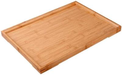 Ansimple Bambustablett, Tee- und Café-Tablett, Kleine, Mittlere und Große Größen Verfügbar, Quadratisch, Tischplatte, Japanischer Stil, Schlicht, Natürlich (41 x 29 x 2.4
