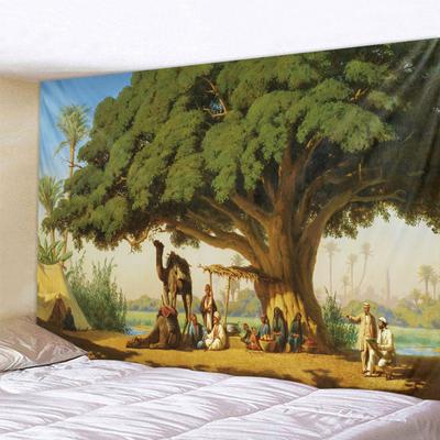 Europäischer Landschaftscharakter-Ölgemälde-Wandteppich, Wandbehang, Mandala, böhmische Wanddekoration, Wohnzimmer-Schlafzimmer-Wandteppich
