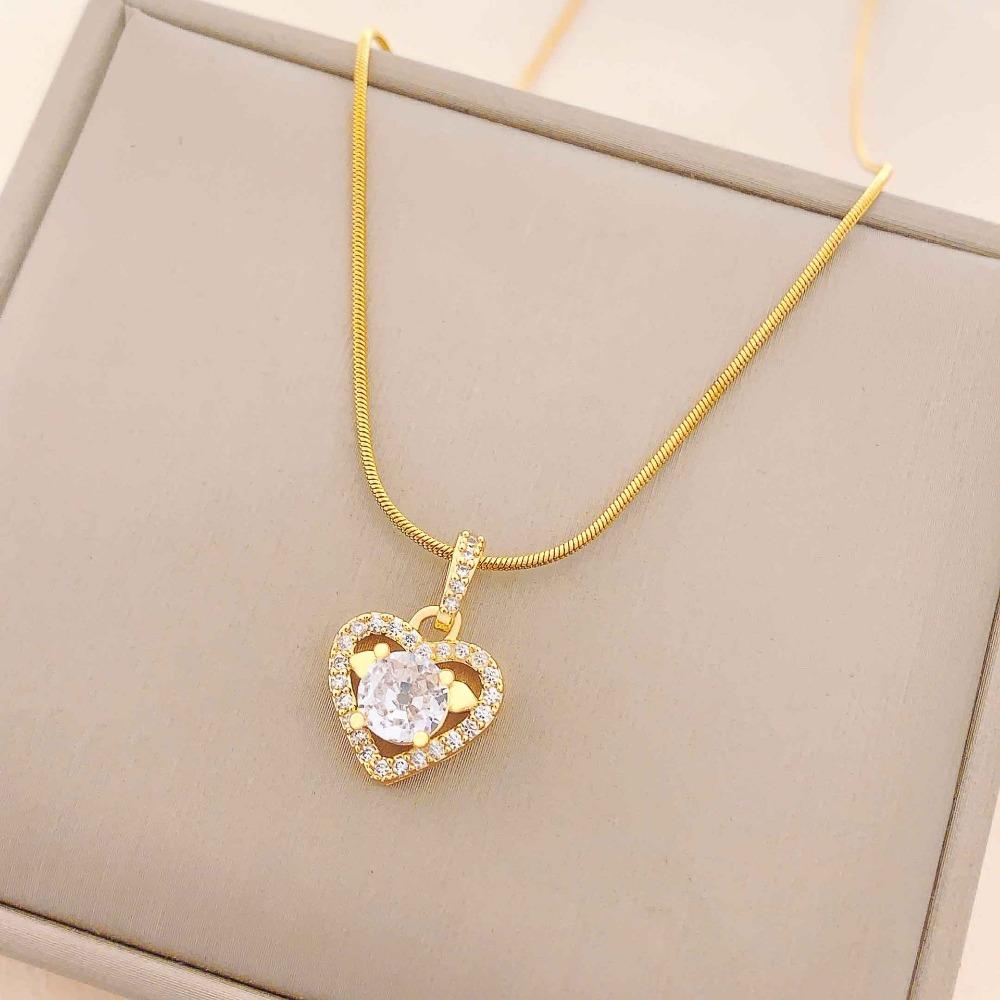 Necklace Women Do Not Fade Summer Small Cute Temperament Titanium Steel Necklace Versatile High-end Jewelry Simple Collarbone Chain