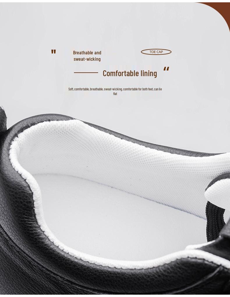 Men's Height-Boosting Low-Top Cowhide Sneakers - Thick Sole, Casual & Running Shoes (White)